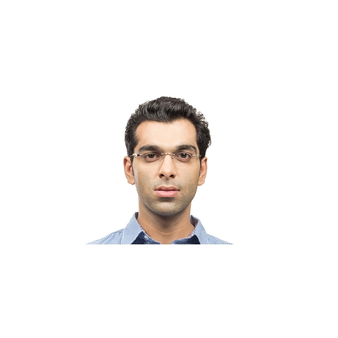 Lenskart Air Online Gold Rimless Rectangle right side