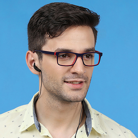 Vincent Chase Online Navy Blue Full Rim Rectangle left side