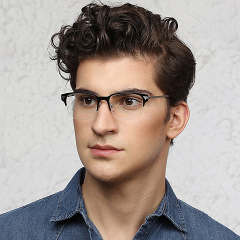Vincent Chase Online Black Half Rim Square left side