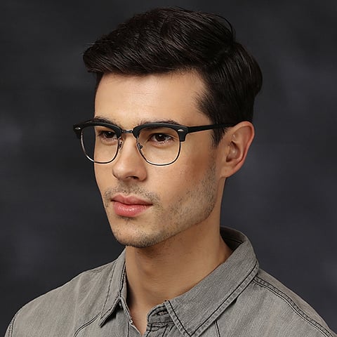 Vincent Chase Online Dark Gunmetal Full Rim Square left side