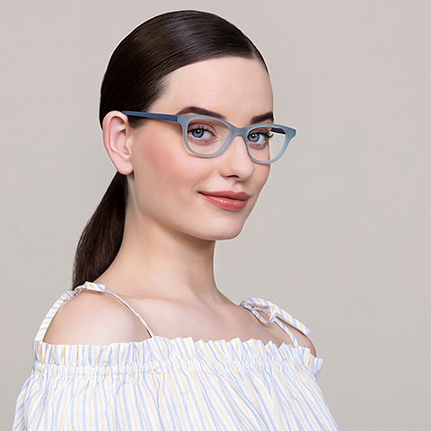 Vincent Chase Online Blue Transparent Full Rim Cat Eye right side