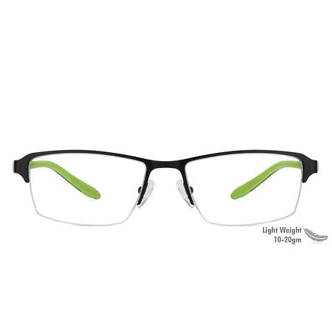 Lenskart Lenskart TOI Special: Black Lime Green Half Rim Rectangle Lenskart TOI Special OTHERS VC E10205-C22 left side