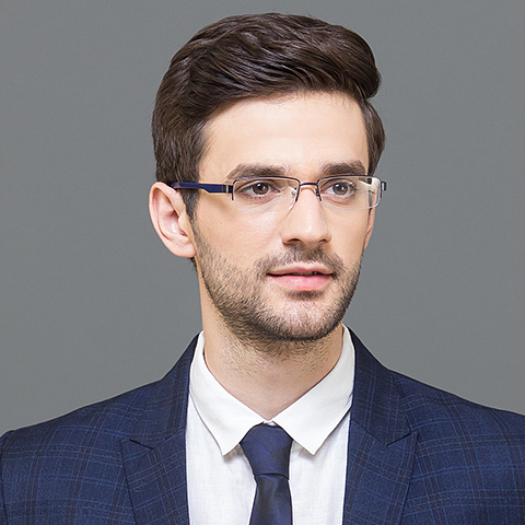 Vincent Chase Online Sky Blue Half Rim Rectangle right side