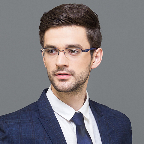 Vincent Chase Online Sky Blue Half Rim Rectangle left side