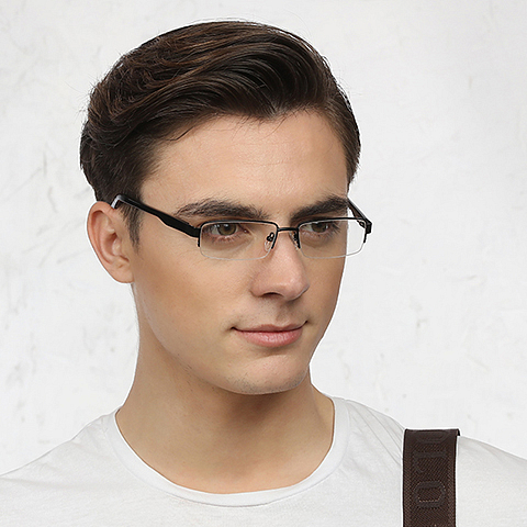 Vincent Chase Online Black Half Rim Rectangle left side