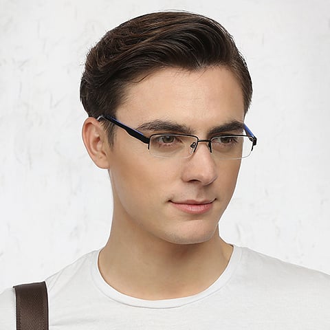 Vincent Chase Online Black Half Rim Rectangle right side