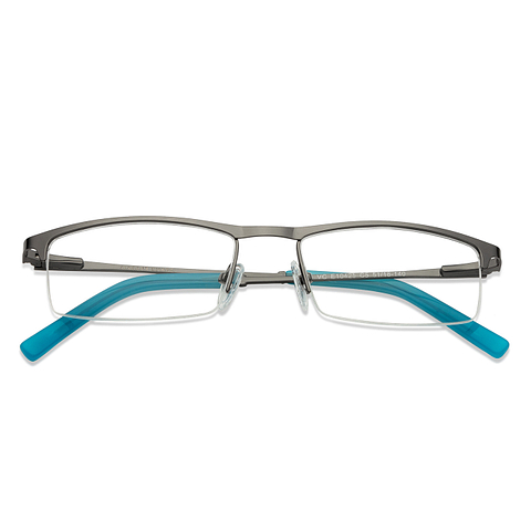 Vincent Chase Online Gunmetal Half Rim Rectangle left side