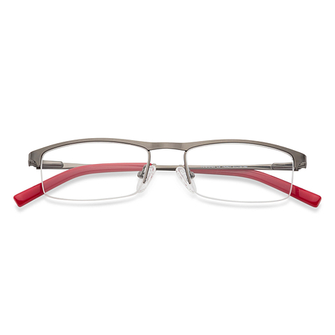 Vincent Chase Online Mid Gunmetal Half Rim Rectangle left side
