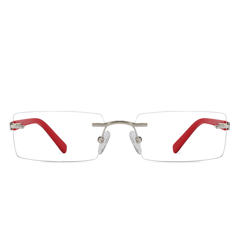 Vincent Chase Online Silver Rimless Rectangle left side