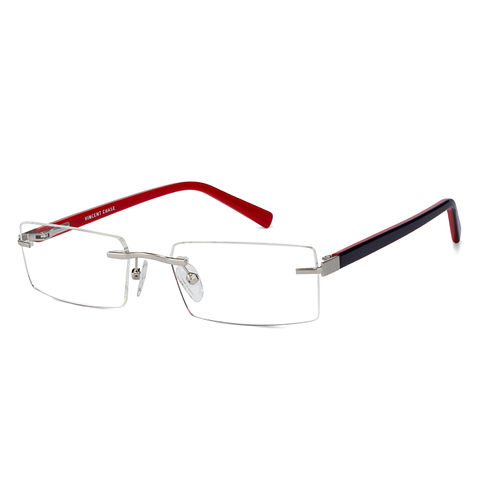 Vincent Chase Online Silver Rimless Rectangle left side