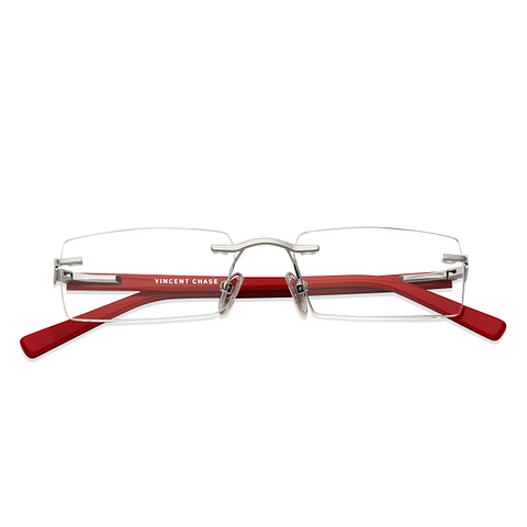 Vincent Chase Online Silver Rimless Rectangle left side