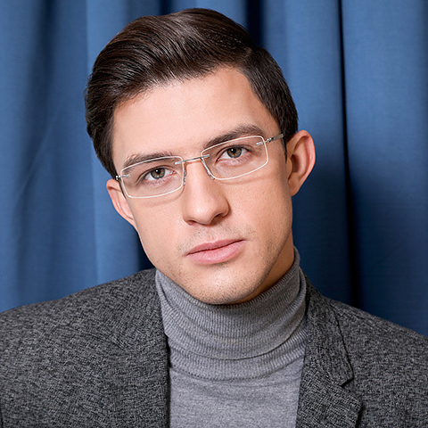 Vincent Chase Online Silver Rimless Rectangle right side