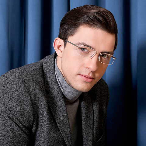 Vincent Chase Online Silver Rimless Rectangle right side