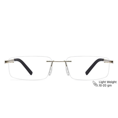 Vincent Chase Online Silver Rimless Rectangle left side