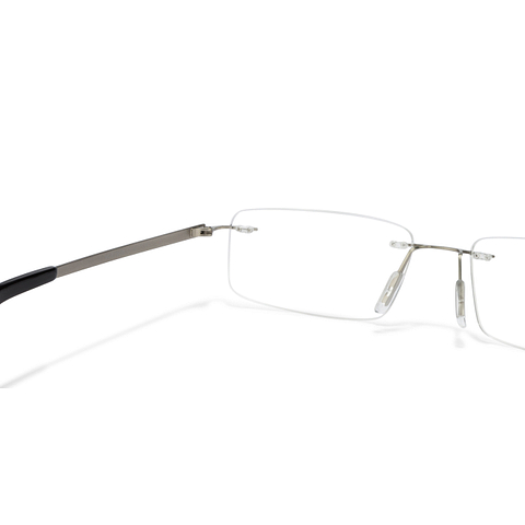 Vincent Chase Online Silver Rimless Rectangle left side
