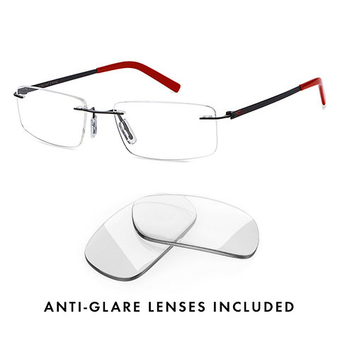 Vincent Chase Online Black Rimless Rectangle left side