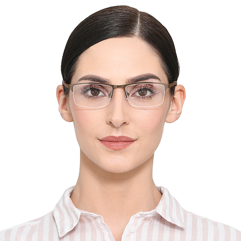 Vincent Chase Online Golden Brown Half Rim Rectangle left side