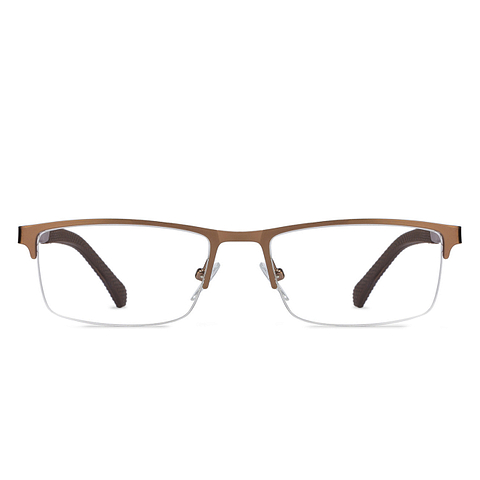 Vincent Chase Online Golden Brown Half Rim Rectangle left side