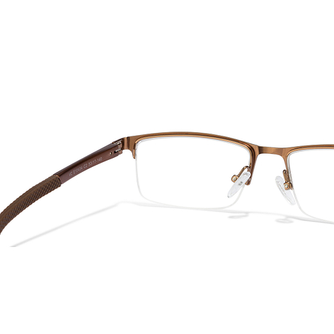 Vincent Chase Online Golden Brown Half Rim Rectangle left side