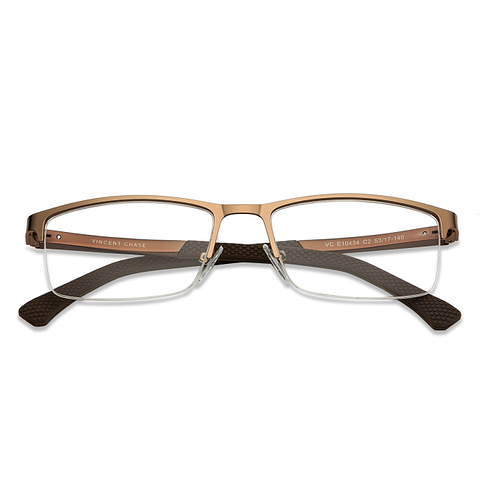Vincent Chase Online Golden Brown Half Rim Rectangle right side