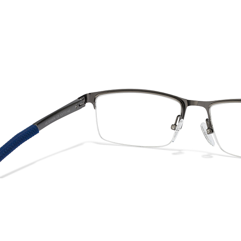 Vincent Chase Online Mid Gunmetal Half Rim Rectangle left side