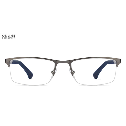 Vincent Chase Online Mid Gunmetal Half Rim Rectangle left side