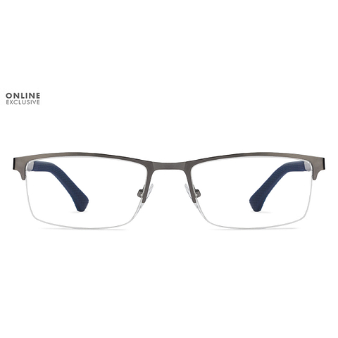 Vincent Chase Online Gunmetal Half Rim Rectangle left side