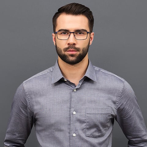 Vincent Chase Online Sky Blue Full Rim Rectangle left side