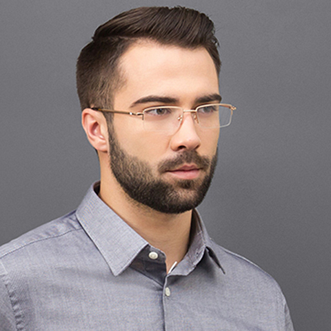 Vincent Chase Online Gold Half Rim Rectangle right side