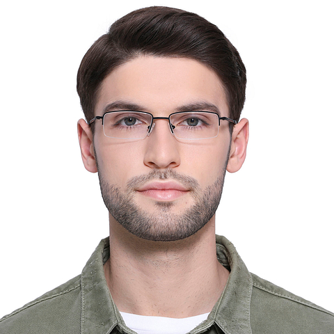 Vincent Chase Online Black Half Rim Rectangle left side