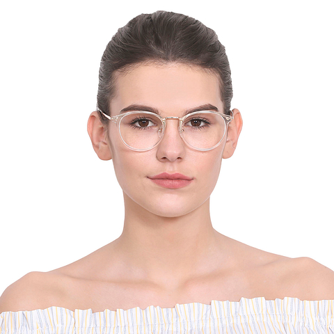 Lenskart Lenskart TOI Special: Transparent Gold Full Rim Round Lenskart TOI Special OTHERS VC E10814 -C4 EOSS left side
