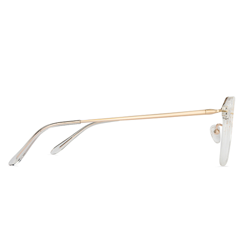 Lenskart Lenskart TOI Special: Transparent Gold Full Rim Round Lenskart TOI Special OTHERS VC E10814 -C4 EOSS left side