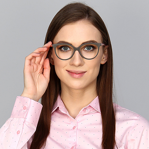 Vincent Chase Online Light Gray Full Rim Cat Eye left side