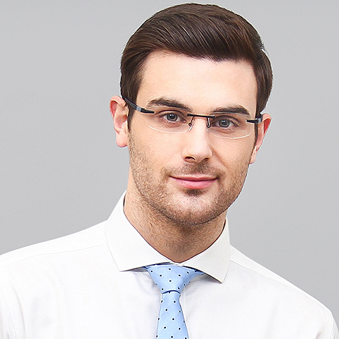 Lenskart Air Online Black Rimless Rectangle right side