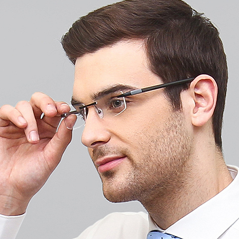 Lenskart Air Online Black Rimless Rectangle right side
