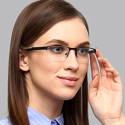 Vincent Chase Online Black Half Rim Rectangle left side