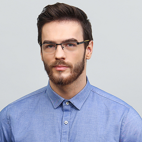Vincent Chase Online Black Half Rim Rectangle left side