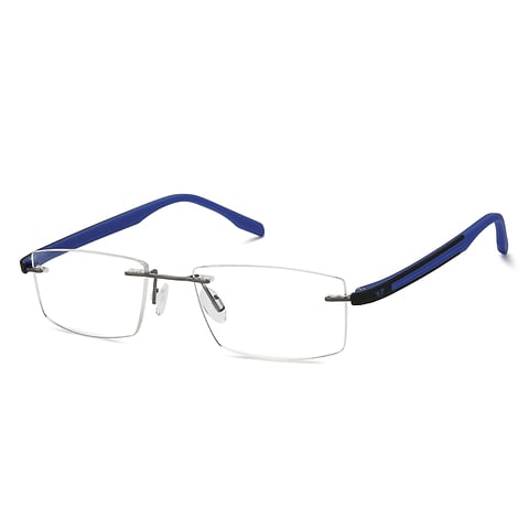 Lenskart Air Online Mid Gunmetal Rimless Rectangle left side Lenskart Air Online Mid Gunmetal Rimless Rectangle left side