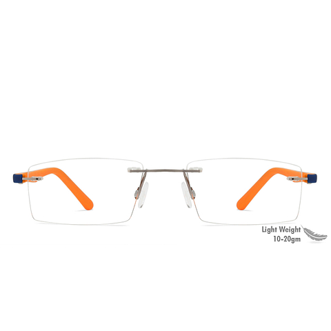 Lenskart Air Online Mid Gunmetal Rimless Rectangle left side