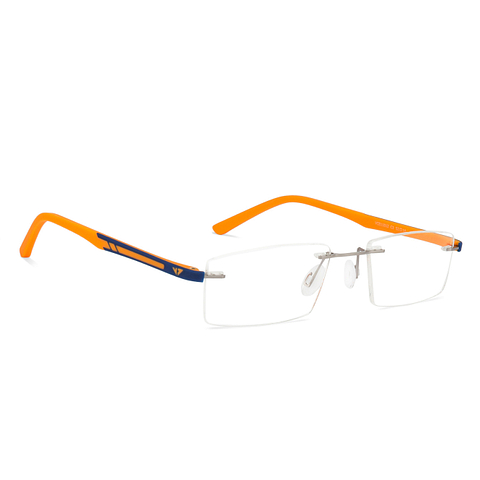 Lenskart Air Online Mid Gunmetal Rimless Rectangle left side