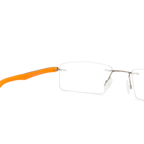 Lenskart Air Online Mid Gunmetal Rimless Rectangle left side