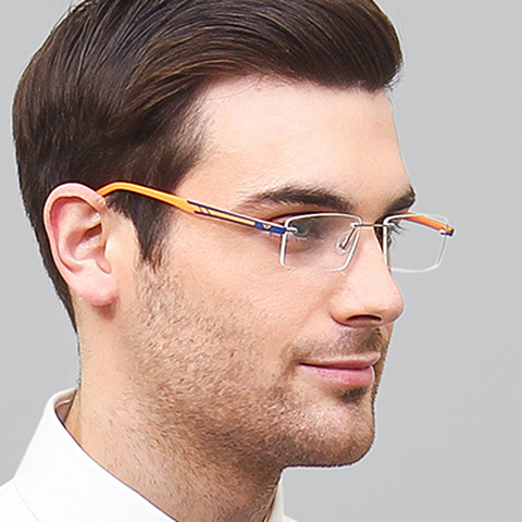 Lenskart Air Online Mid Gunmetal Rimless Rectangle right side