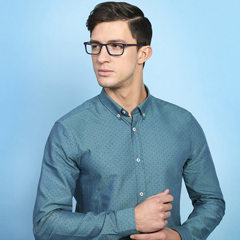 Vincent Chase Online Sky Blue Full Rim Rectangle left side
