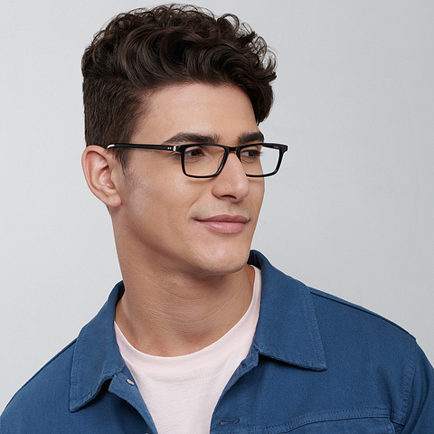 Vincent Chase Online Black Full Rim Rectangle left side