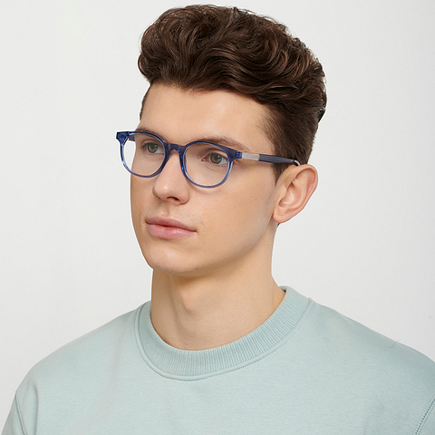 Vincent Chase Online Blue Transparent Full Rim Round right side