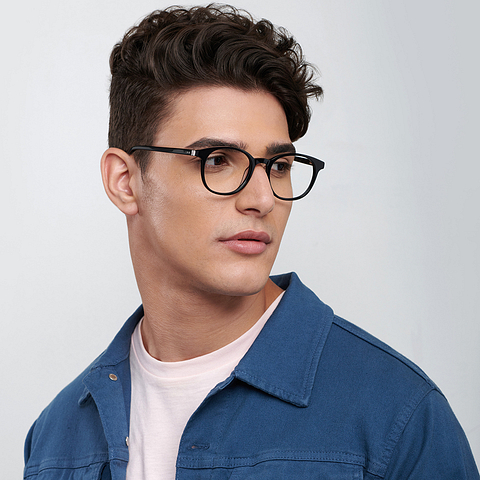 Vincent Chase Online Black Full Rim Round left side