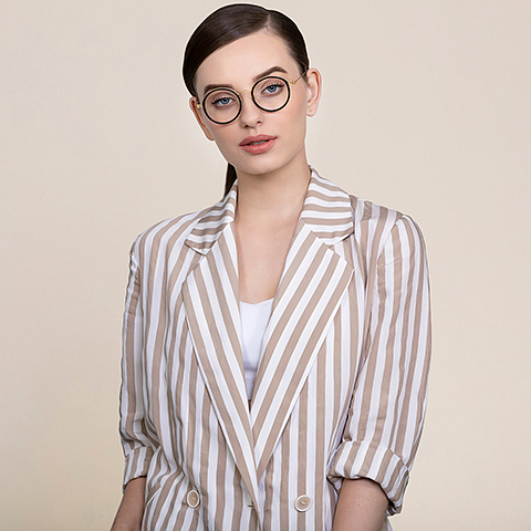 Lenskart Air Online Golden Brown Full Rim Round left side