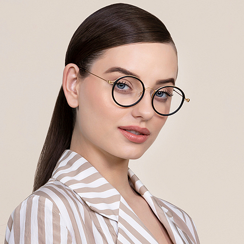 Lenskart Air Online Golden Brown Full Rim Round left side
