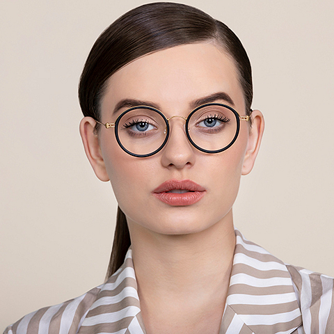 Lenskart Air Online Golden Brown Full Rim Round right side
