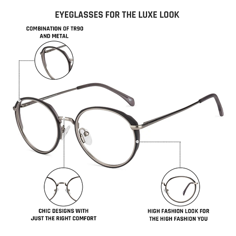 Lenskart Air Online Mid Gunmetal Full Rim Round right side